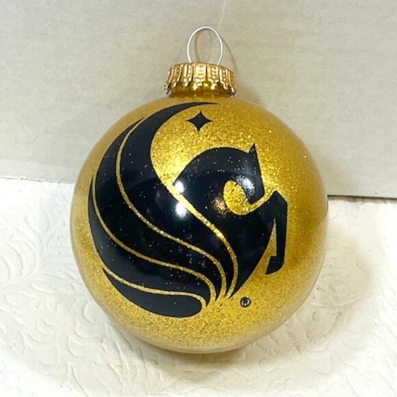 UCF University of Central Florida Sparkle Glass Bulb Christmas Ornament 3" - Picture 1 of 6